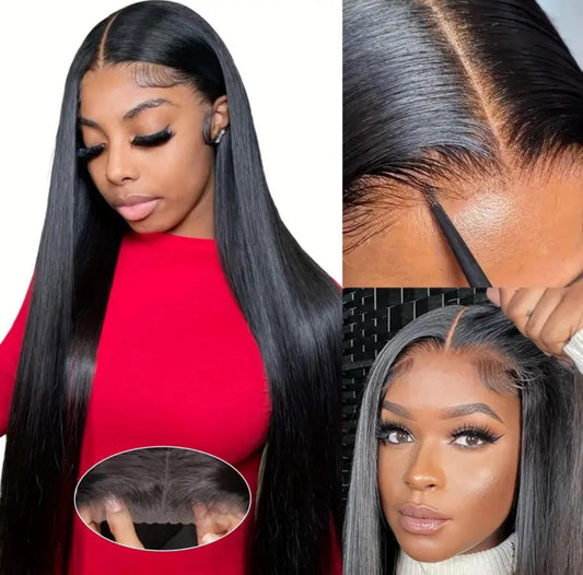 150% Density Beginner-Friendly Glueless Wig with Pre-Cut Lace, Upgraded 5x5 HD Lace Closure, and Natural Straight Human Hair