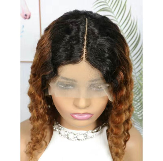 150% 1B/30 Ombre Black/Brown T Lace Front Human Hair