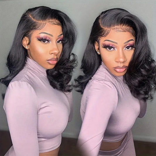 4x4 Lace Closure HD Transparent Human Hair Body Wave Pre-Plucked Glueless Lace Front Wig